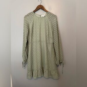 Swiss dot Polka Dot Green Mini Easter Dress Women’s Size Large
